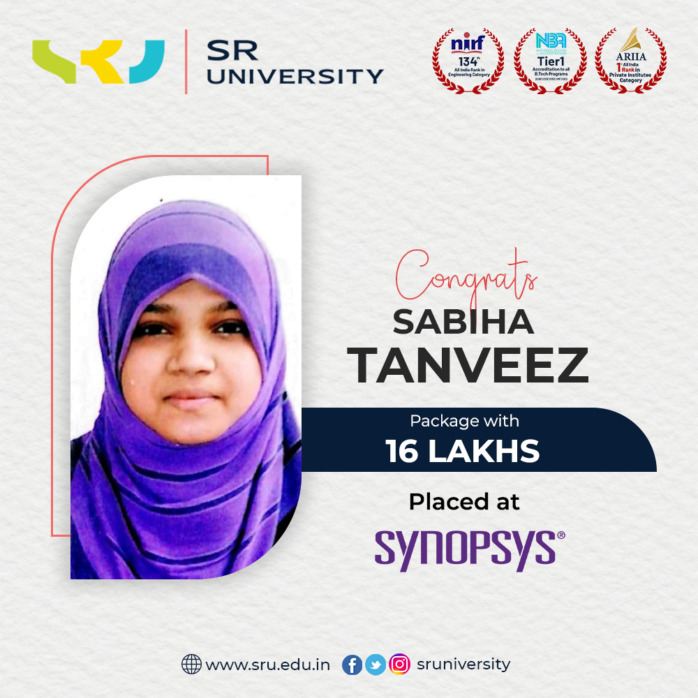 sr_university's tweet photo. Congrats SABIHA TANVEEZ Package with 16 LAKHS
Placed at SYNOPSYS π π π π π π
#synopsys #synopsysjobs #synopsysplacement #placement #placements #jobplacement #job #jobs #placements #placementcell #placementdrive #campusplacement #campusplacements #hiring #hiringdesigners https://t.co/nzpPZos3kD