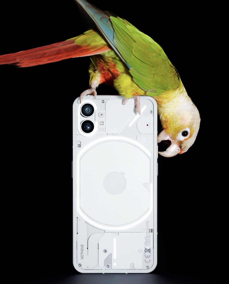 activrightbrain's tweet photo. @nothing Congratulations #nothing on taking a different #design path in a world of same. #phone1 looks like a breath of fresh air!

Miserable tech ‘experts’ complaining we’ll all put a cover on it, I have a clear iPhone case. And the parrots are fun, right? #tech #IoT #Innovation @evleaks https://t.co/x7Q9Z9CxFD