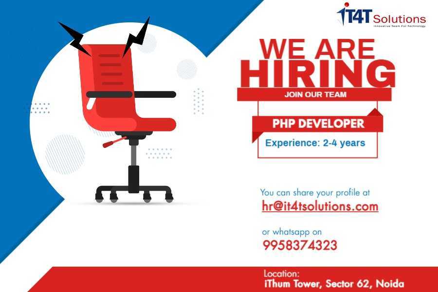 it4tsolutions's tweet image. *** Hiring Alert ***
We are hiring for PHP Developer. Brush up your resume and don't miss this amazing opportunity to work with us!!
Send your application: hr@it4tsolutions.com or WhatsApp on 9958374323.
#php #phpdeveloper #hiringphpdeveloper #phpdeveloperjob #hiring #it4t