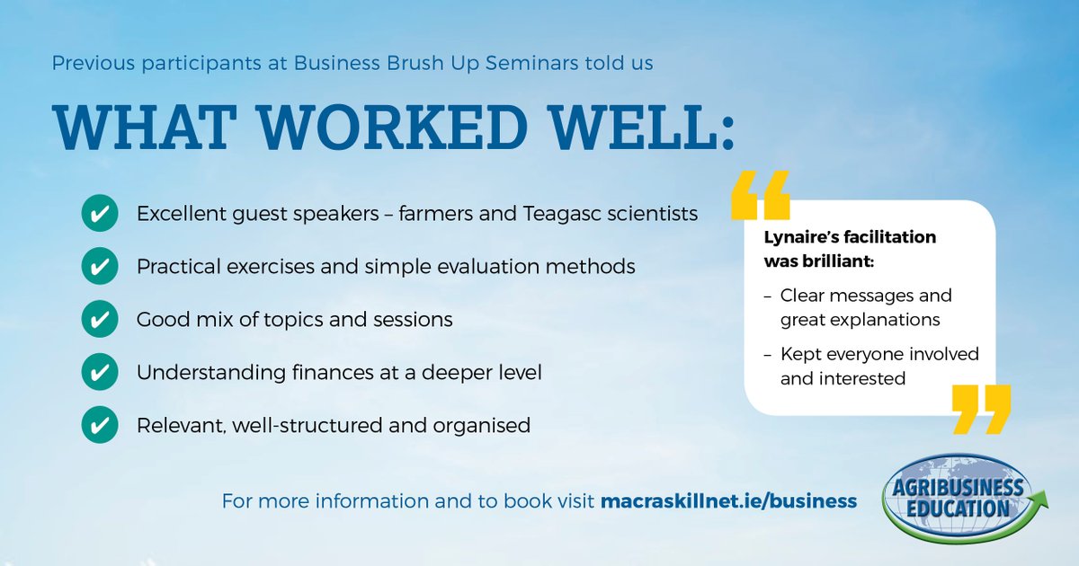 Booking are now open for Business Brush Up