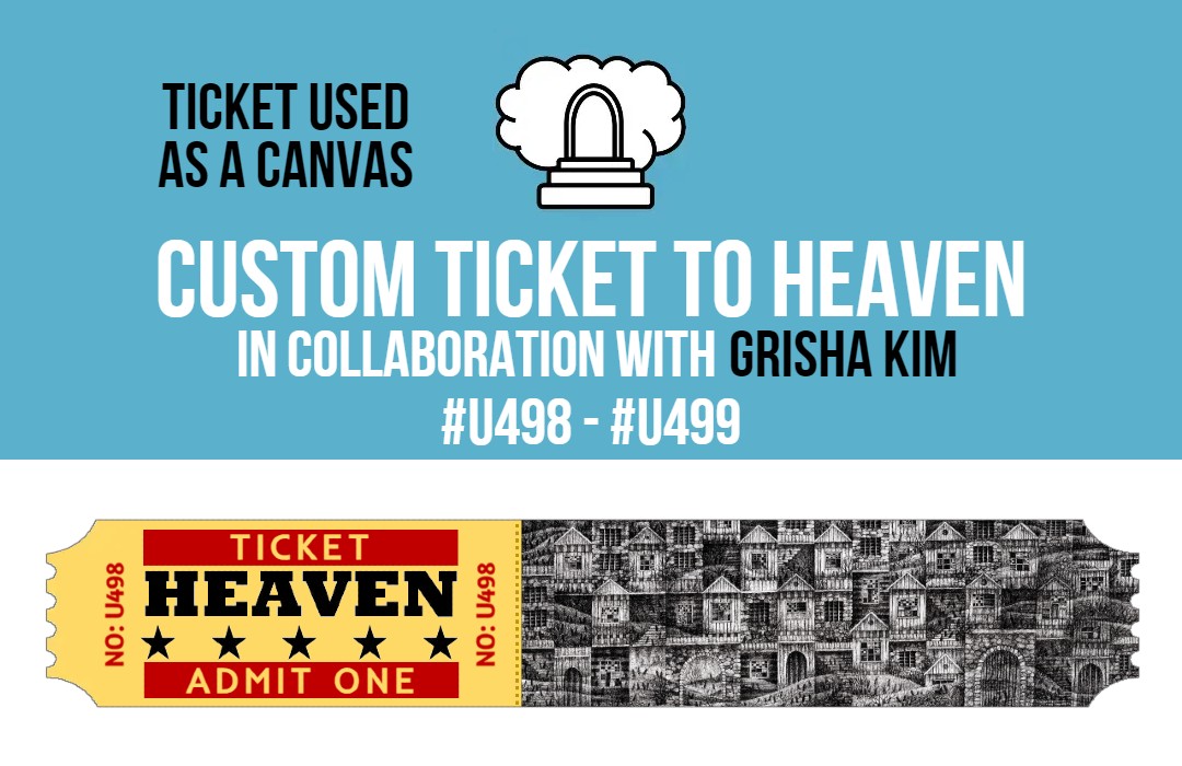 _deadcode_'s tweet photo. Custom Ticket to Heaven #U498-#U499 now available on opensea!
Don't worry about your sins anymore.
Thanks GRISHA KIM (@Grigory_Kim_) for collaboration!
https://t.co/b2nNSBsup3 via @opensea
#NFTcommunity #NFTart https://t.co/xeL74SzZXp
