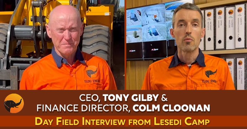 TlouEnergy's tweet photo. #TLOU Tony Gilby &amp; Colm Cloonan report from the field in Botswana where they are assessing operations, including ‘strongly’ flowing gas wells &amp; development activities to connect to the grid

🔶The Lesedi-3 well has started out very strongly while Lesedi-4 is making great progress
