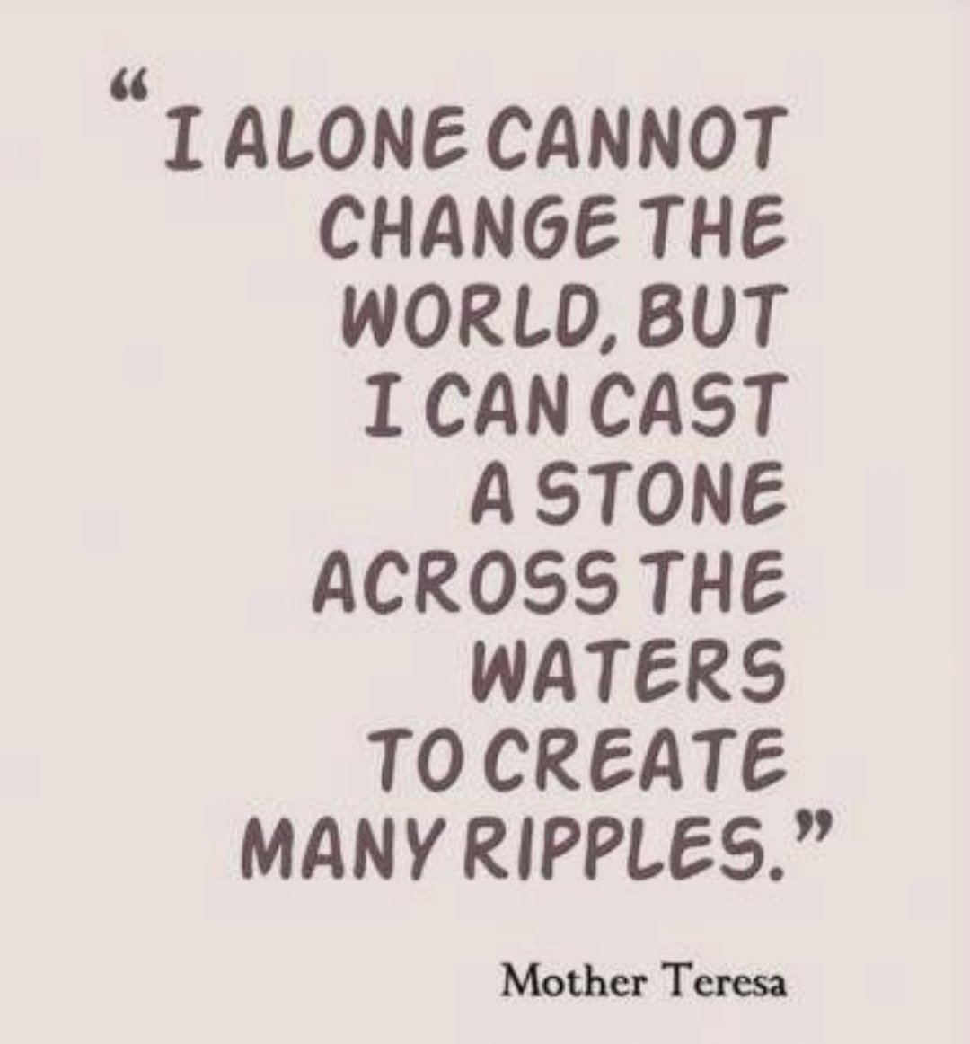 Collaboration, Encouragement and Confidence = Positive Change

#agentofchangemovement #agentsofchange #positivechange #positivequotes  #motherteresa #ripples
