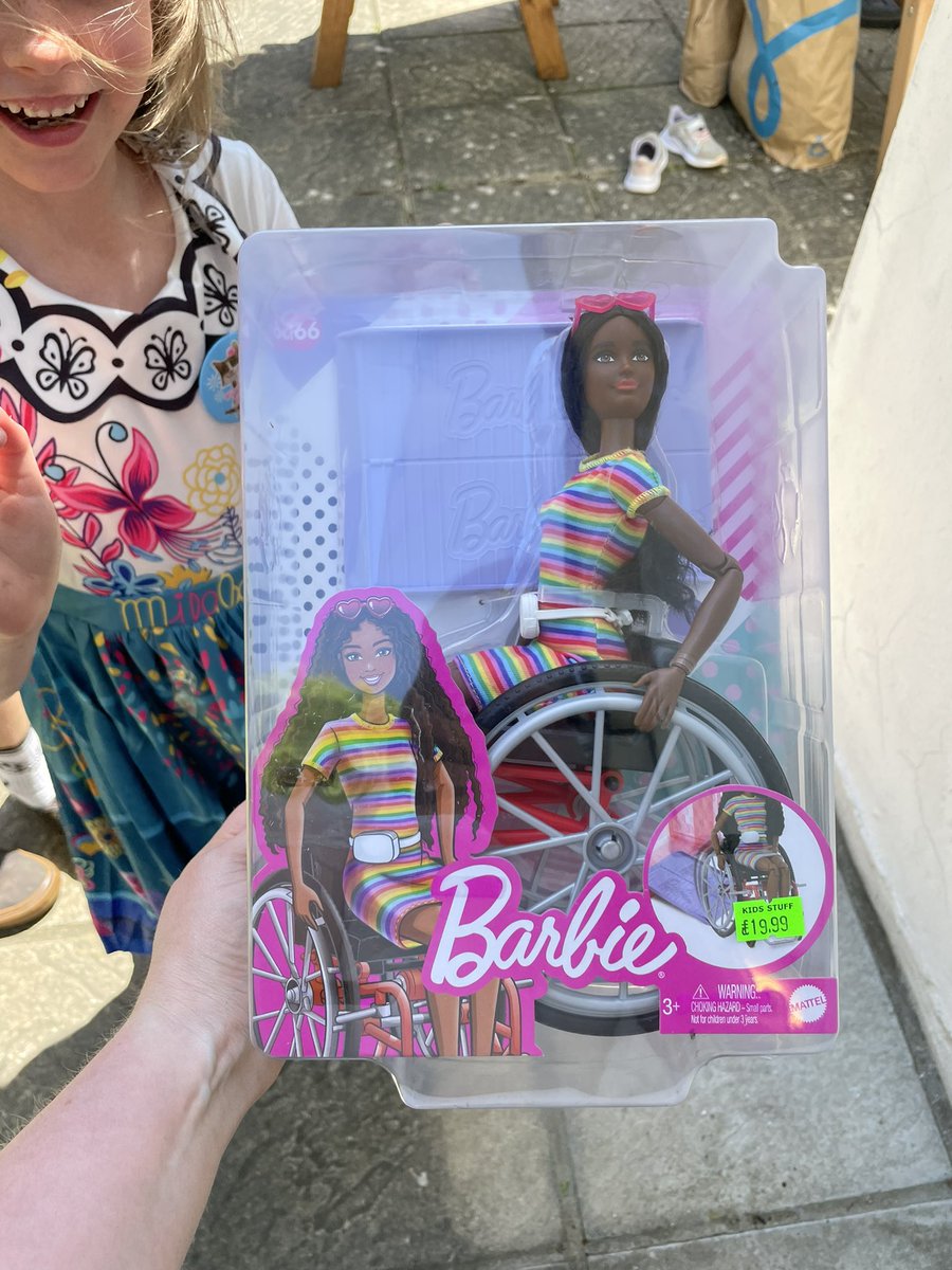 Our niece wanted a Barbie for her birthday and this is the one she chose! Amazing to have included a wheelchair @Barbie and it even comes with an access ramp! Unfortunately no OT was involved in ramping that this Barbie was made to do..huge gradients! #ahp #OT #inclusive #barbie