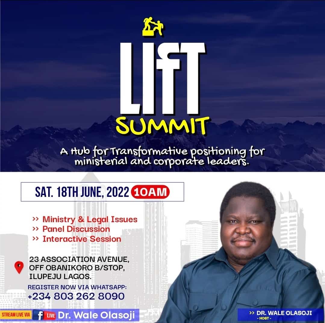 ocholisam's tweet photo. #LIFTSUMMIT #Lagos
#WaleOlasoji Join us this Saturday. For a special time with @WaleOlasoji β€ππ₯βπ·ππ https://t.co/tj2jnK2BK5