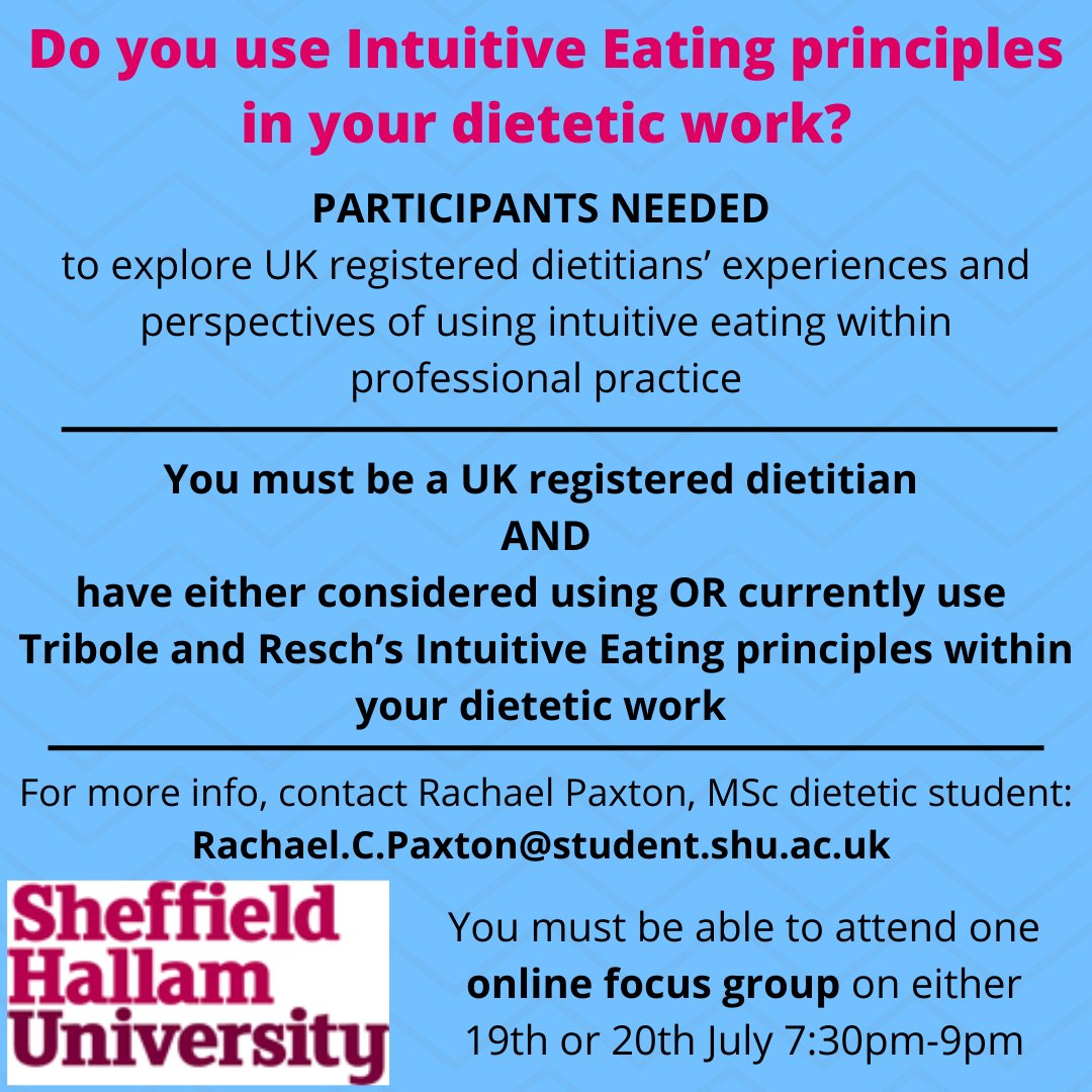 CarlaMGian's tweet photo. Worthwhile research study on integrating intuitive eating principles into UK dietetic practice. Looking for UK dietitians to take part in 90 min focus group. Please consider. https://t.co/SUQ16gobxY
