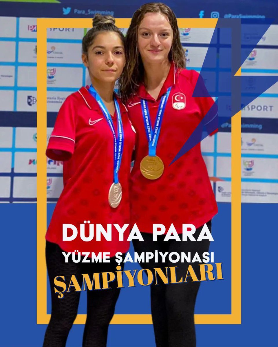 Bu başarının altında azim ve çok çalışma var.

Dünya Para Yüzme Şampiyonasında altın madalya kazanan Sümeyye Boyacı’yı ve gümüş madalya kazanan Sevilay Öztürk'ü gönülden kutluyoruz🥇🥈🇹🇷🇹🇷

<a href="/tcbestepe/">T.C. Cumhurbaşkanlığı</a> <a href="/SumeyyeBoyacii/">Sümeyye Boyacı</a> <a href="/TurkParalimpik/">Türk Paralimpik</a> <a href="/tbesf/">TBESF</a> <a href="/tbesforgtr/">Türkiye Bedensel Engelliler Spor Federasyonu</a> <a href="/kasapoglu/">Dr. Mehmet Kasapoğlu</a> <a href="/gencliksporbak/">Gençlik ve Spor Bakanlığı 🇹🇷</a>