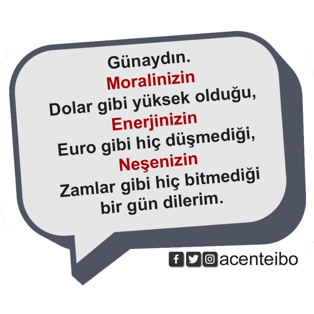 Günaydın. Moralinizin Dolar gibi yüksek olduğu, Enerjinizin Euro gibi hiç düşmediği, neşenizin Zamlar gibi hiç bitmediği bir gün dilerim.

#sigorta #Sigortacı #acente #sigortaAcentesi #acenteibo