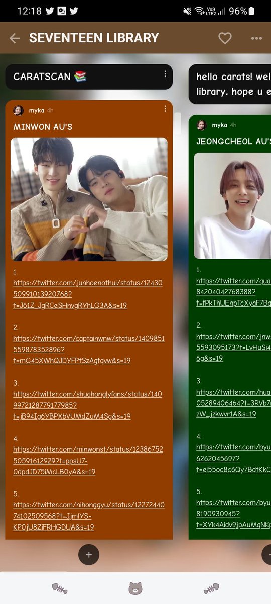 urmyhannie's tweet photo. hello carats! i made seventeen library to those filo carats who loves reading au and to those carats na magsisimula palang magbasa ng au.
 
this is the link of svt lib padlet:
https://t.co/osouMDNFjw https://t.co/A3ttpUexCy