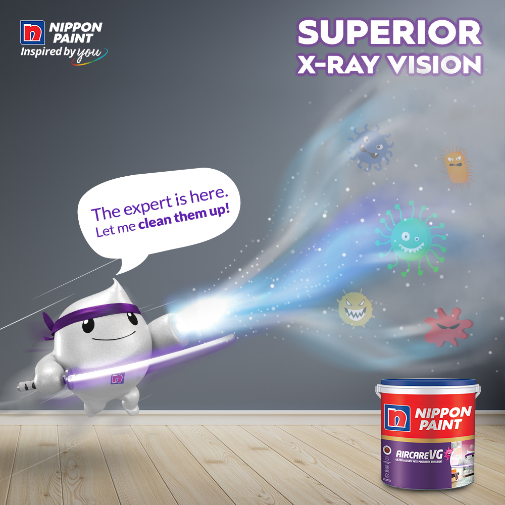NipponIndia's tweet photo. You may not be able to see the harmful invaders living in your home but Nippon Paint Aircare VG does. It can not only see them, but can also #CleanThemUp for you.
#CleanThemUp #NipponPaint #NipponPaintIndia #Paint #Aircare #UAT #InteriorPaint
#CleanAndFresh #FreshAir https://t.co/ZfKx1b953g