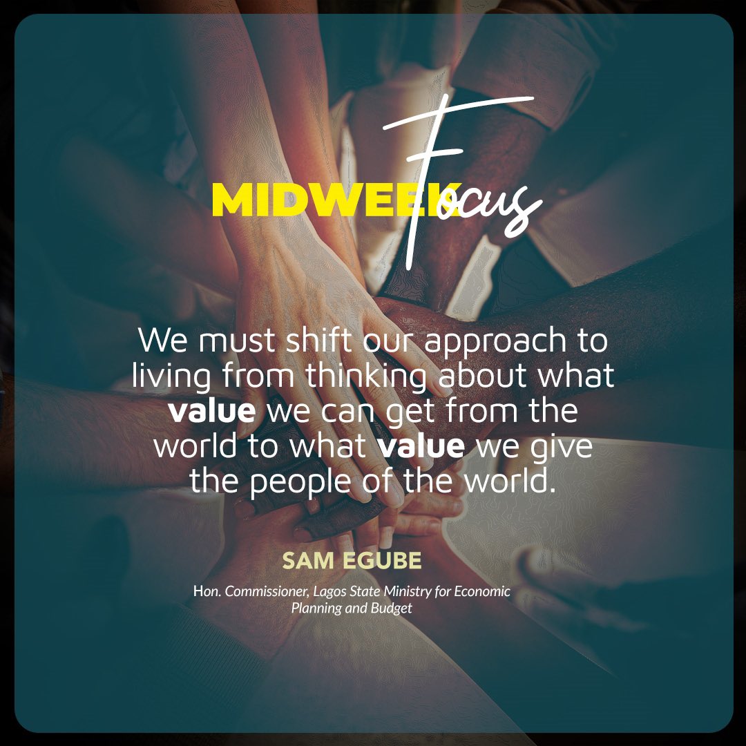 SamuelEgube's tweet photo. Mid week focus: We must shift our approach to living from thinking about what value we can get from the world to what value we give the people of the world.
#WealthySam #value #wednesday #wednesdaymotivation #motivationtowork #inspirationtoday https://t.co/1L0QNIuxD6