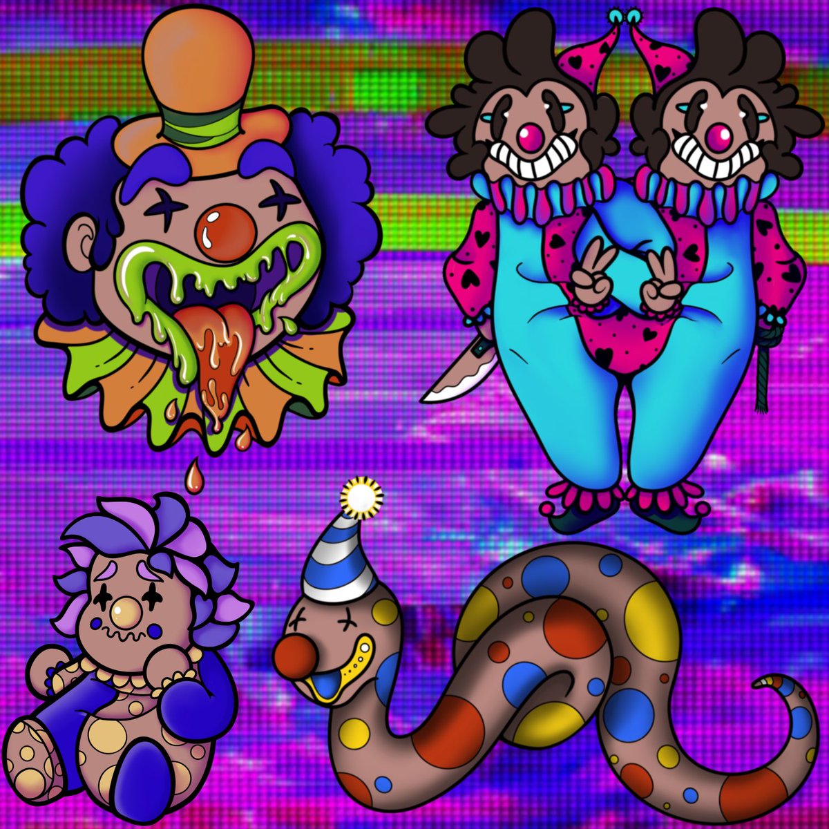 Bubble_Grim's tweet photo. Welcome to #clowntown
.
#clowncore #clownart #clowntattoo #tattooflash #flashsheet #tattooideas #tattooartist #tattoostuff #tattoostudent #tattooapprentice #necropolistattoostudent #necropolistattooschool #trippy #clowndolls #drippyart #bubblegrim https://t.co/ZWdtxUdbg8