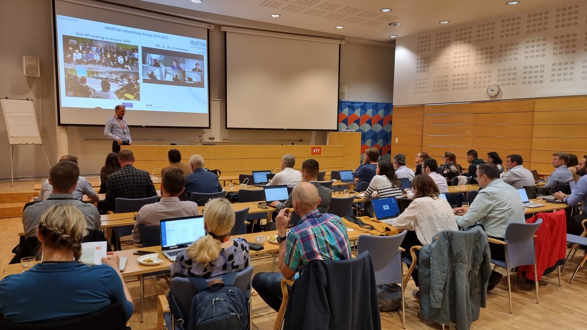 MedPhab's tweet photo. Glad to finally meet with all partners for the M30 MedPhab meeting after two long years of online meetings! Thanks for the warm welcome at 
@VTTFinland facilities. 

@Photonics21 @PhotonicsEU #photonics #medicaldevices https://t.co/OYQk4JxDLt