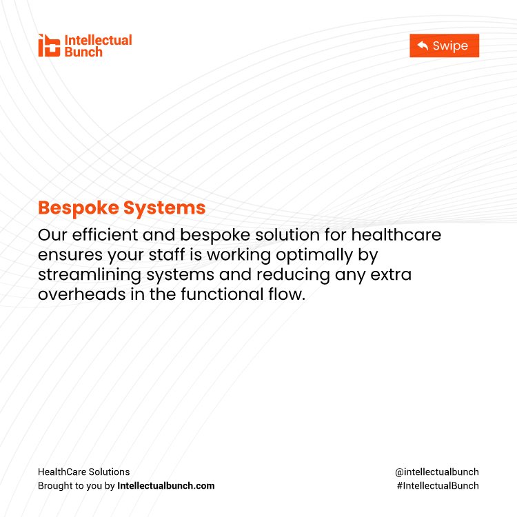 𝐈𝐧𝐭𝐞𝐥𝐥𝐞𝐜𝐭𝐮𝐚𝐥 𝐁𝐮𝐧𝐜𝐡 provides an 𝐞𝐟𝐟𝐢𝐜𝐢𝐞𝐧𝐭 𝐬𝐲𝐬𝐭𝐞𝐦 that 𝐫𝐞𝐯𝐨𝐥𝐮𝐭𝐢𝐨𝐧𝐢𝐬𝐞𝐬 𝐞𝐱𝐩𝐞𝐫𝐢𝐞𝐧𝐜𝐞 in 𝐡𝐞𝐚𝐥𝐭𝐡𝐜𝐚𝐫𝐞 facilities. 

𝐖𝐞𝐛𝐬𝐢𝐭𝐞 bit.ly/3l5eqz6

#healthcare #healthcareservices #software #intellectualbunch