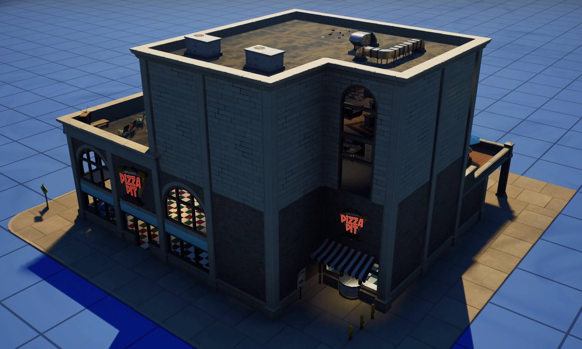 recturyon's tweet photo. THE BLOCK 2.0 Submission 🛠
Welcome to Pizza Pit Restaurant & Drive ! 🍕
Take a seat inside or on the terrace… or take away with the counter overlooking the street ! 🏃♂️
…some pictures from the outside📸
#Fortnite #FortniteCreative #TheBlock2 #CreatedinFortnite https://t.co/yNquEHSO8D