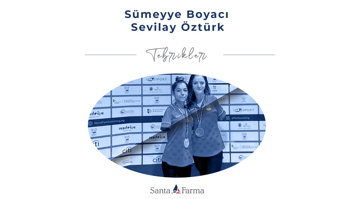 santafarma_ilac's tweet photo. Başarıları ile bize ilham vererek Portekiz’de düzenlenen Para Yüzme Dünya Şampiyonası’nda şampiyon olan Sümeyye Boyacı ve gümüş madalya kazanan Sevilay Öztürk’ü tebrik ederiz. @sumeyyeboyacii #ssevilayozturk https://t.co/tEvp2ChvjJ