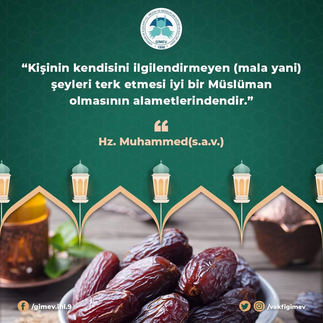vakfigimev's tweet photo. "Kişinin kendisini ilgilendirmeyen (mala yani) şeyleri terk etmesi iyi bir Müslüman olmasının alametlerindendir." Hz.Muhammed (S.a.v)
#mümin #hzmuhammed #hadisişerif #hadis #malayani https://t.co/1Q8Tw9iLv7