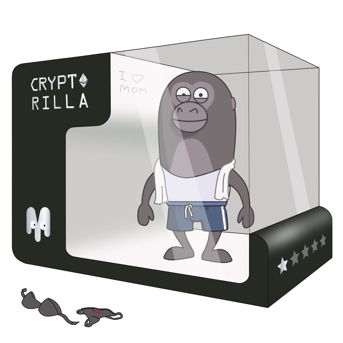 hornymals's tweet photo. It's REVEAL DAY at the @hornymals

Crypto might be down, but this means nothing for CRYPTORILLA - he is thinking long term...

Owning Hornymals give you access for @deedsoftheworld using the STARS on the boxes🤫

#NFTcommunitiy #nftreveal #nftpass https://t.co/Gb797Dx57T