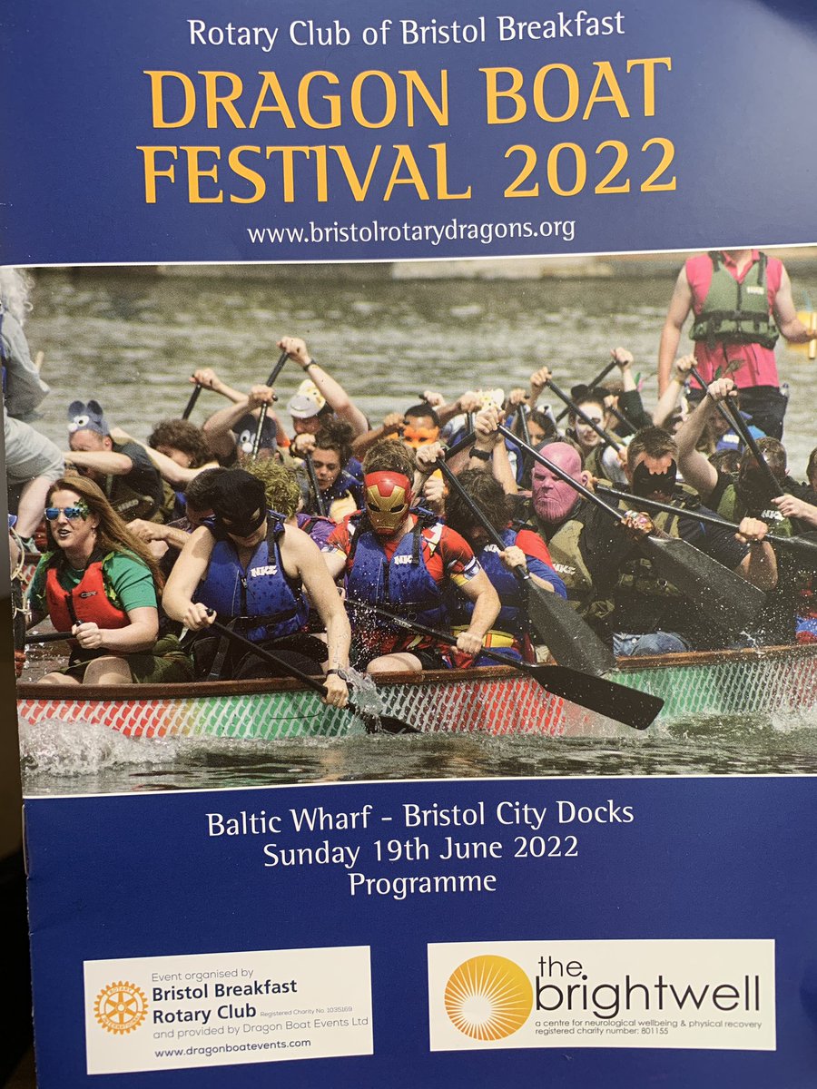 _BoxTwenty's tweet photo. Nice to see we made the front cover of this years #DragonBoatFestival organised by @BristolRotary. That was back in 2019 &amp; we had a great day! Come &amp; support us &amp; #TheBrightwellCharity @MSTC_Bristol for this years event this Sunday at #BristolHarbourside for a blast!!! https://t.co/SFefrl54tW