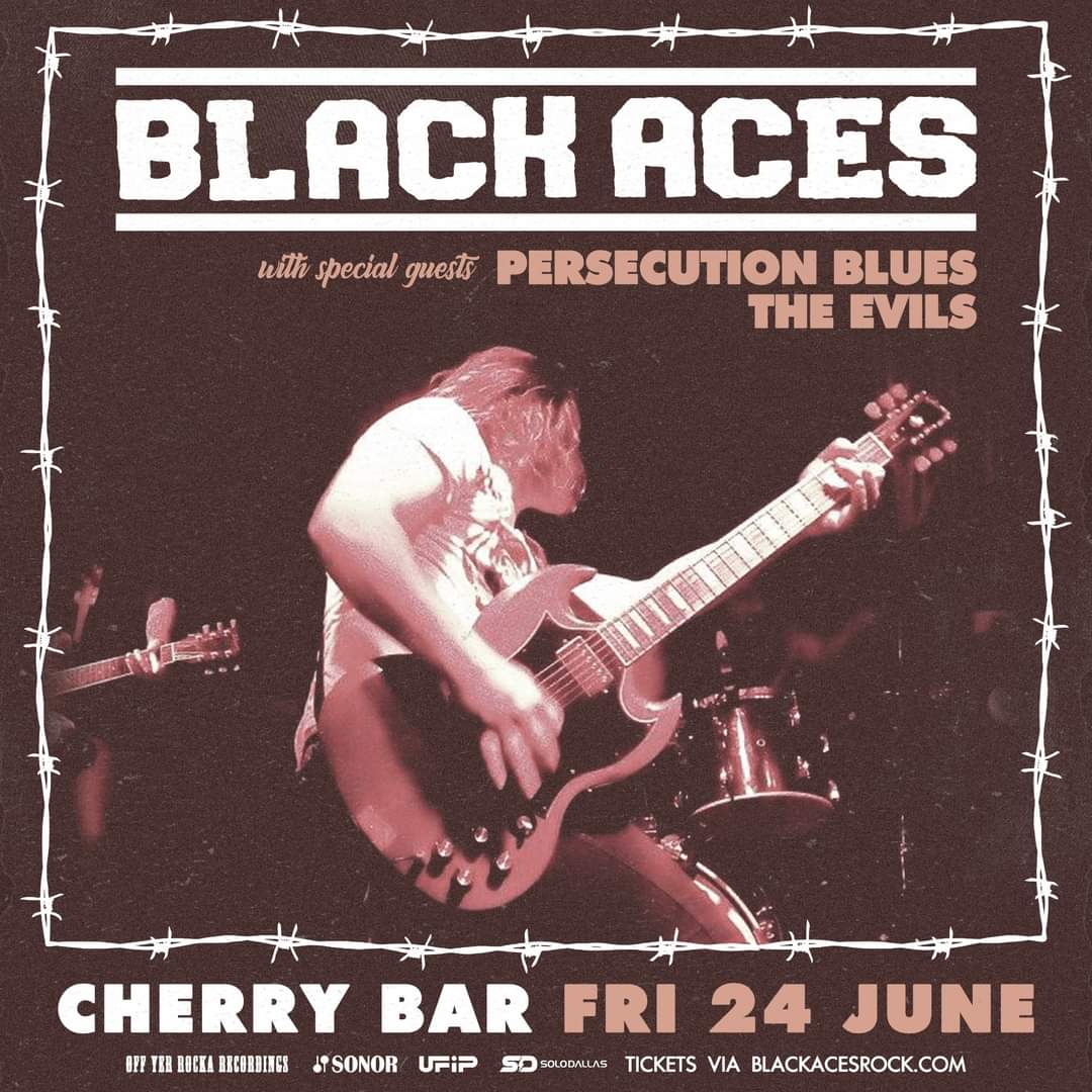 BlackAcesRock's tweet photo. Our show at Cherry Bar is coming up fast!
Friday 24th June with The Evils and Persecution Blues! We can't wait, don't miss it!

Grab your tickets now: https://t.co/bsdzjgQDFw

#blackcaces #blackacesrock #cherrybar #theevils #persecutionblues #livemusic #aussierock #melbournemusic https://t.co/Hz8qmEuMzE
