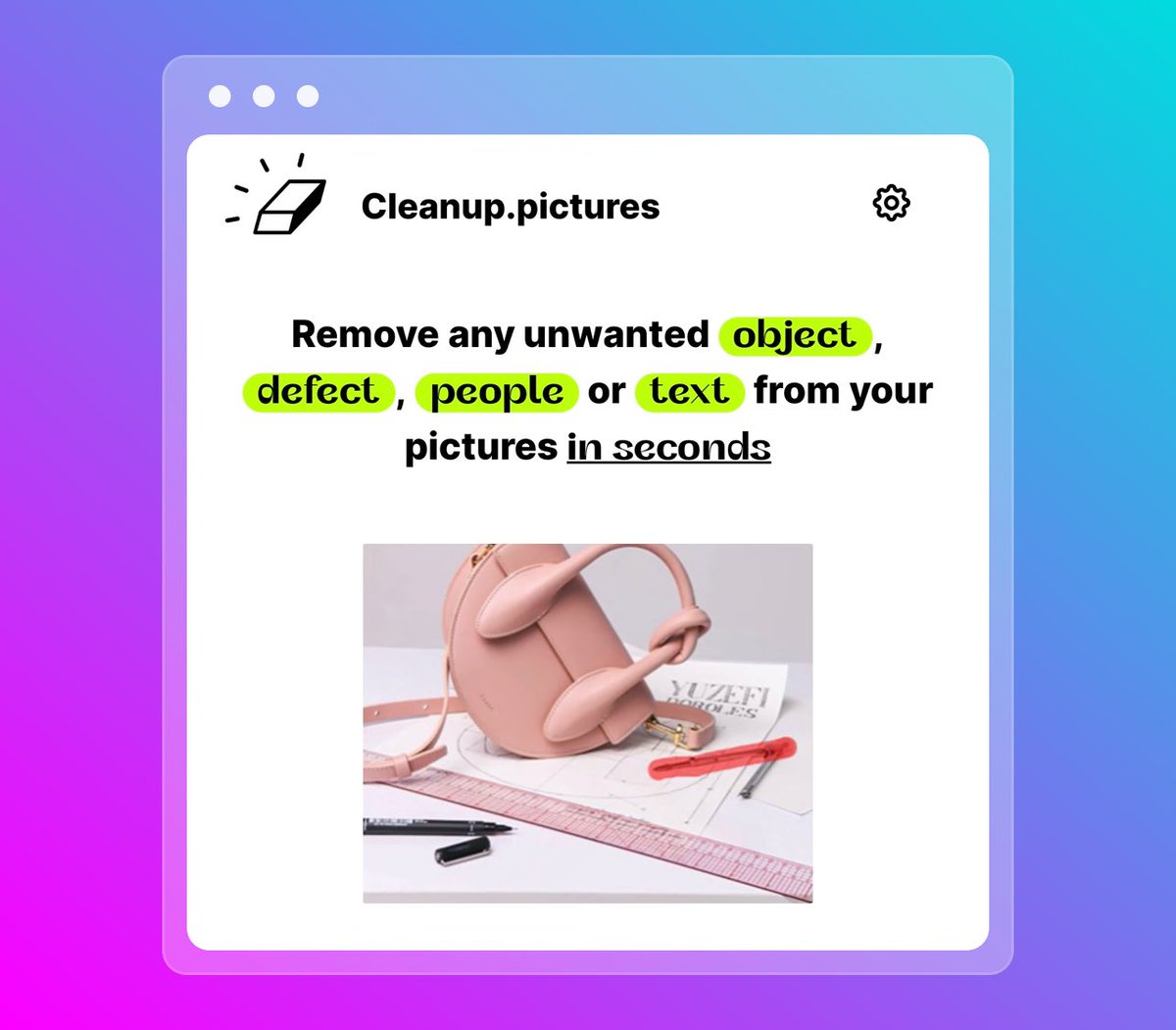 عندك صورة وفيها شي تبي تشيله وباسرع وقت 😎

هالموقع راح يفيدك :

cleanup.pictures