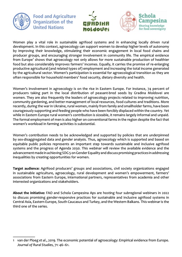 AnyaCoutinho's tweet photo. 📢Webinar "Seeds and Knowledge: Agroecology to strengthen the autonomy of rural women (experience from Eastern Europe)" this Friday, June 17, 2:00 pm - 4:00 pm (EEST)🇦🇩 🇺🇦🇧🇾  
👉🏻Zoom Link to participate https://t.co/0H7KamrYh1
#food #nutrition #community #ruralwomen #agroecology https://t.co/rJvHdEJrcF