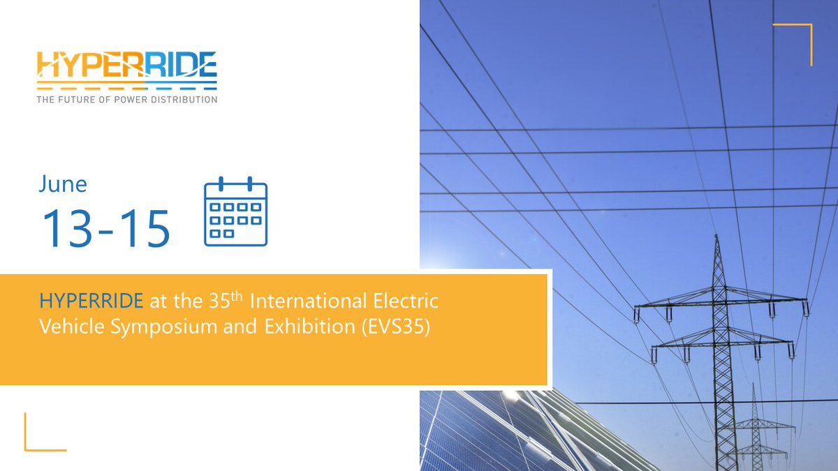 Hyperride_H2020's tweet photo. ---35th International Electric Vehicle Symposium and Exhibition---

HYPERRIDE at the 35th International Electric Vehicle Symposium and Exhibition. Find us at one of our consortium partners Eaton!

👉 follow the link to see more: https://t.co/qvPtNtFfiF

#hyperride #horizon2020 https://t.co/O51tMItYul