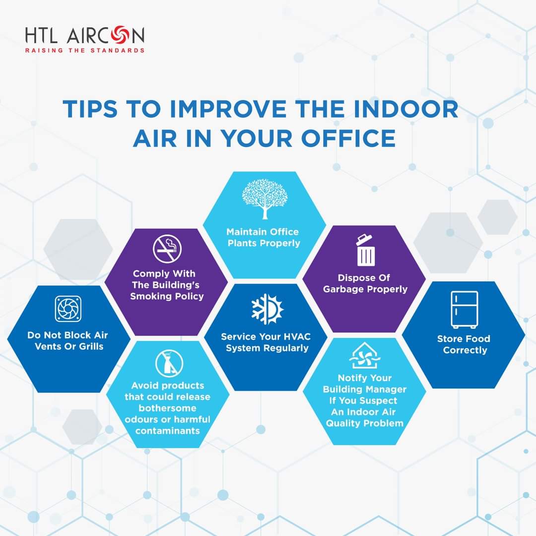 HTL_Aircon's tweet photo. The occupants of a building or office can influence indoor air quality. Odours &amp; pollutants get generated by everyday activities such as heating food in a microwave or even using the photocopier. Here are things you can do to prevent odours &amp; maintain the indoor air quality. https://t.co/TwiG9iBJI5