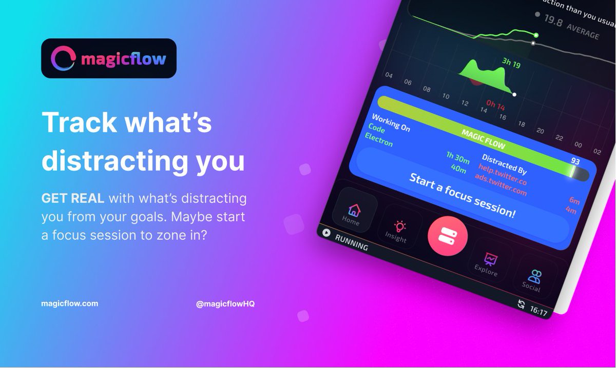 michaeljelly's tweet photo. 🚨  LAUNCH ALERT 🚨 

Magicflow (.com) 👀: Track your productivity, context switching and deep work

We want to make the world more productive, I'd love some love!

See thread for the link to support us and the demo video! 🧵 https://t.co/vNp1z9uzbg