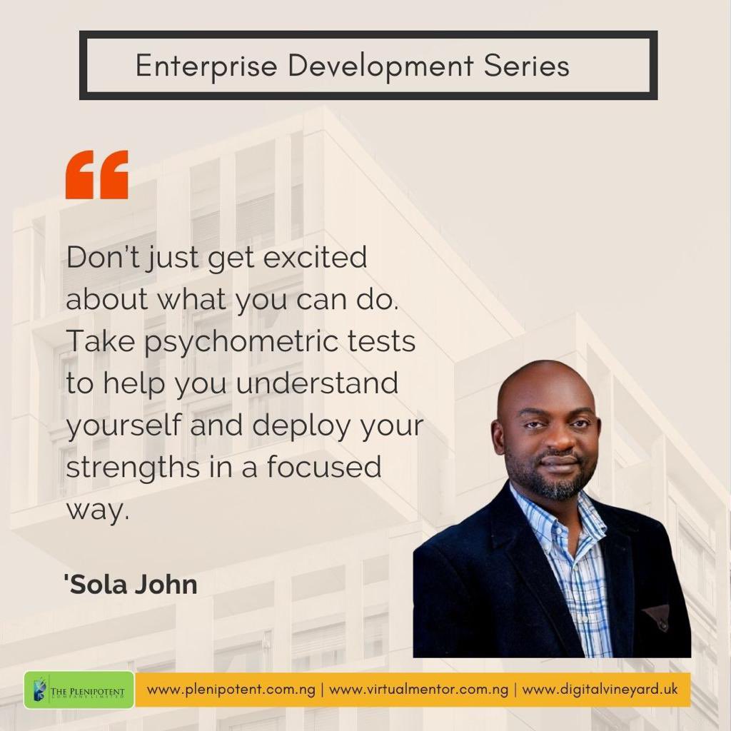PhilipAmiola's tweet photo. Don’t just get excited about what you can do. Take psychometric tests to help you understand yourself and deploy your strengths in a focused way. https://t.co/VmsHmmi3Pg