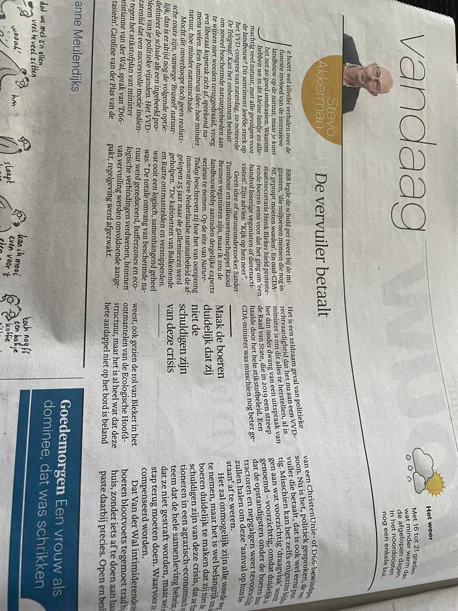 Zo denk ik er ook over eindelijk steun voor de boeren .