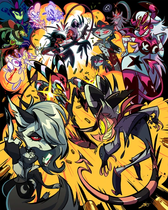 A #HelluvaBoss commission I finished recently! Thank you so much, @VivziePop!! 🥰🙏 I had a ton of fun with this!💜 