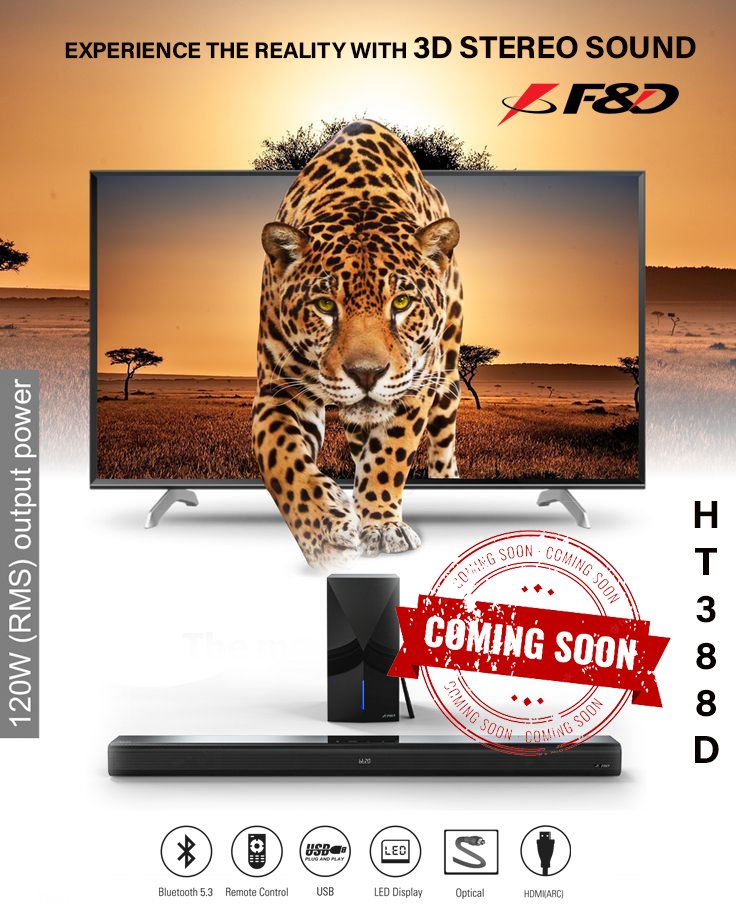 Fenda_India's tweet photo. Get the best seat in the house with the real cinema sound of the #HT388D. A #soundbar and #subwoofer create authentic surround sound, putting you right at the heart of all your favorite shows. https://t.co/yO2DvP6oqh