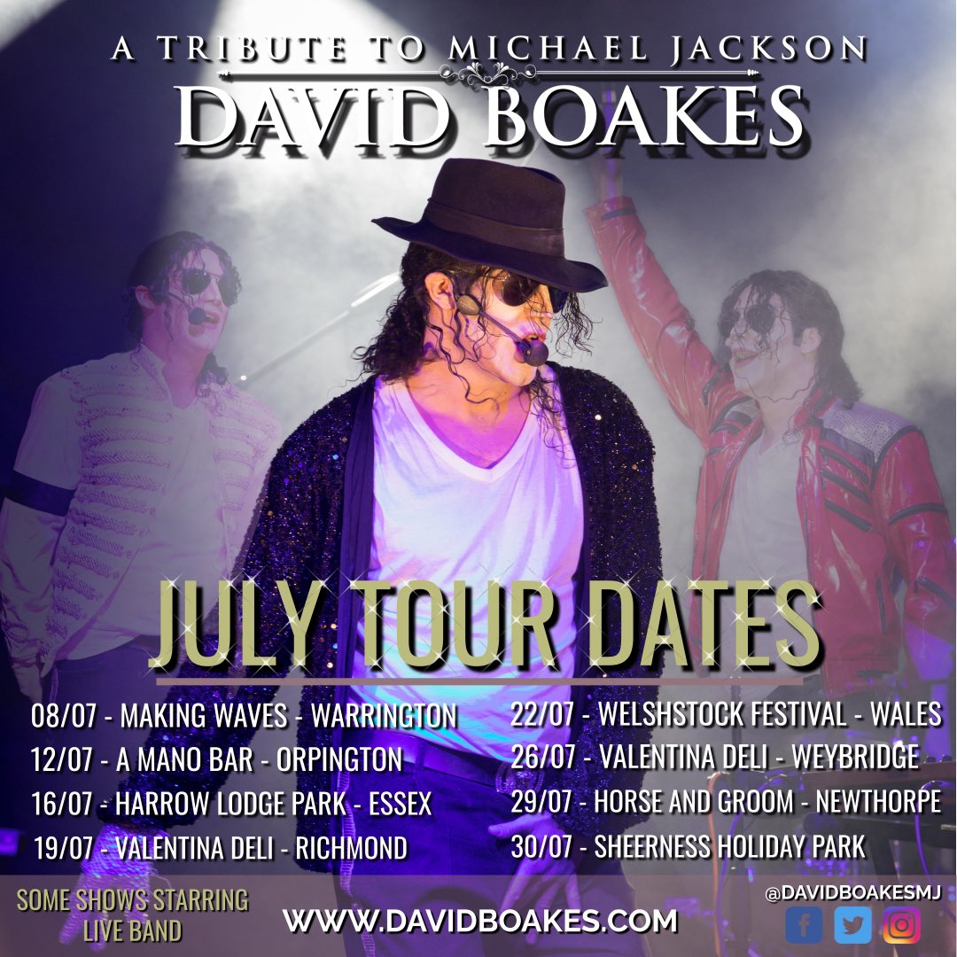 July Tour Dates ❤️ #michaeljackson #davidboakes #mjfam
