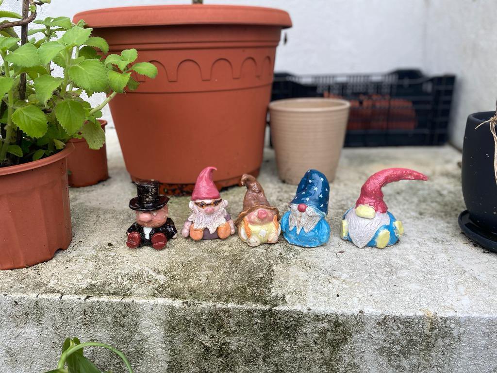 EmilyHillVAEd's tweet photo. Our garden gnomes had a photoshoot today on the roof garden. How good they look! #arteducation #hkeducation #ceramics https://t.co/p6bF3jxMbE