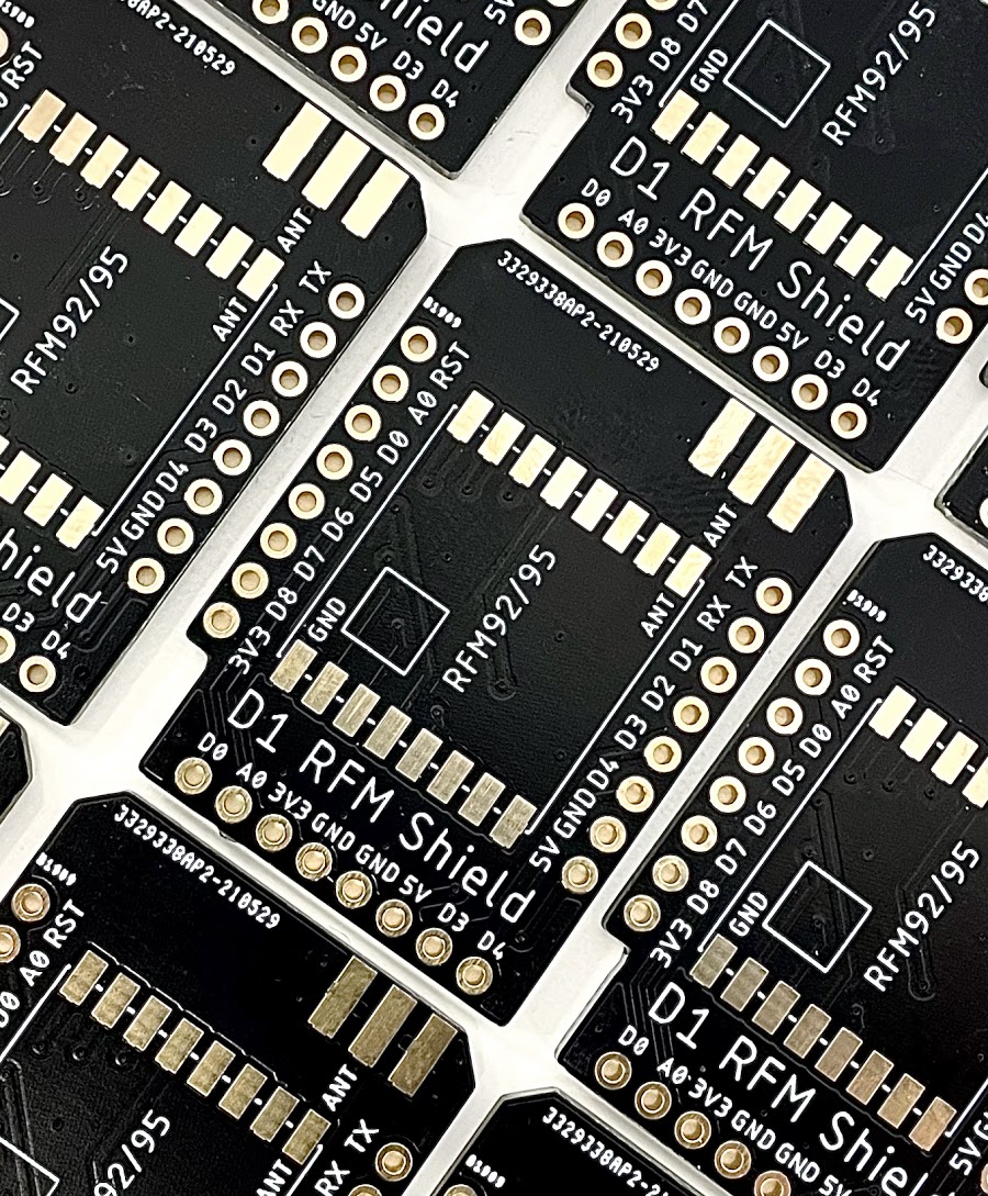 dyconics's tweet photo. Now available in our webshop.
The new Wemos/Lolin RFM shield Black color and ENIG finish.
This PCB is perfect for learning and experimenting with LoRa.
https://t.co/UUFrhzaNzD
#arduino #LoRa #LoRaWAN #IoT #DIY #diycon #smartindustry #ESP32 #wemosd1 https://t.co/DENtQ3wUJu