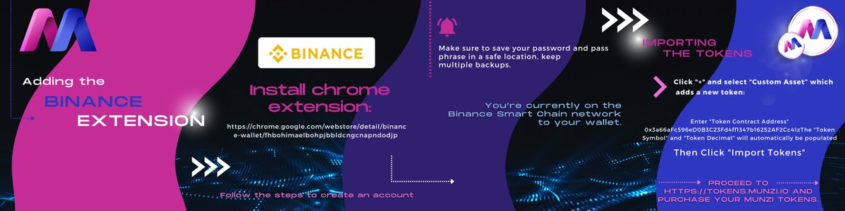 Munzi_io's tweet photo. Quick &amp; easy to add Munzi tokens to your @binance  wallet 🤩

More info: https://t.co/olQGebGJHP

#munzi #decentralized #finance #crypto #web3 https://t.co/EZhZX4kycA