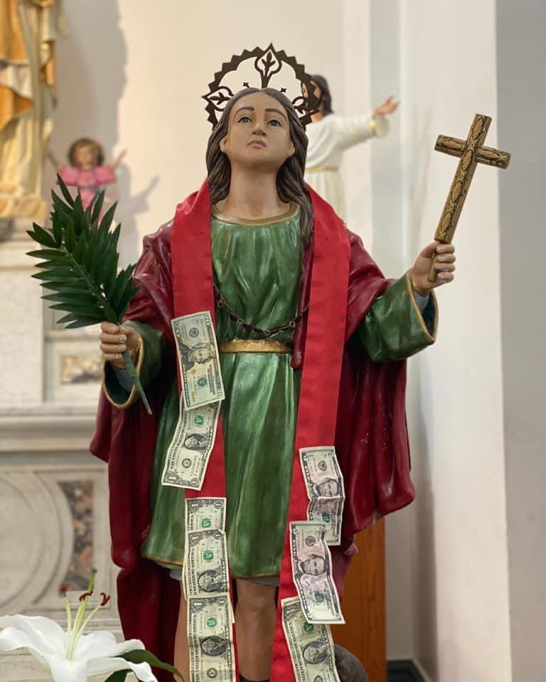 tonyatthetable's tweet photo. Statue of San Vito Martire at St. Anthony of Padua Church in #ElizabethNJ. San Vito, though not the official #PatronSaint of #Vallata (Provincia di #Avellino), holds a special place in the hearts of #Vallatese both in Italy & abroad. #Peterstown #TheBurg #TonyMangia #FeastDay https://t.co/gFO0MknJKo