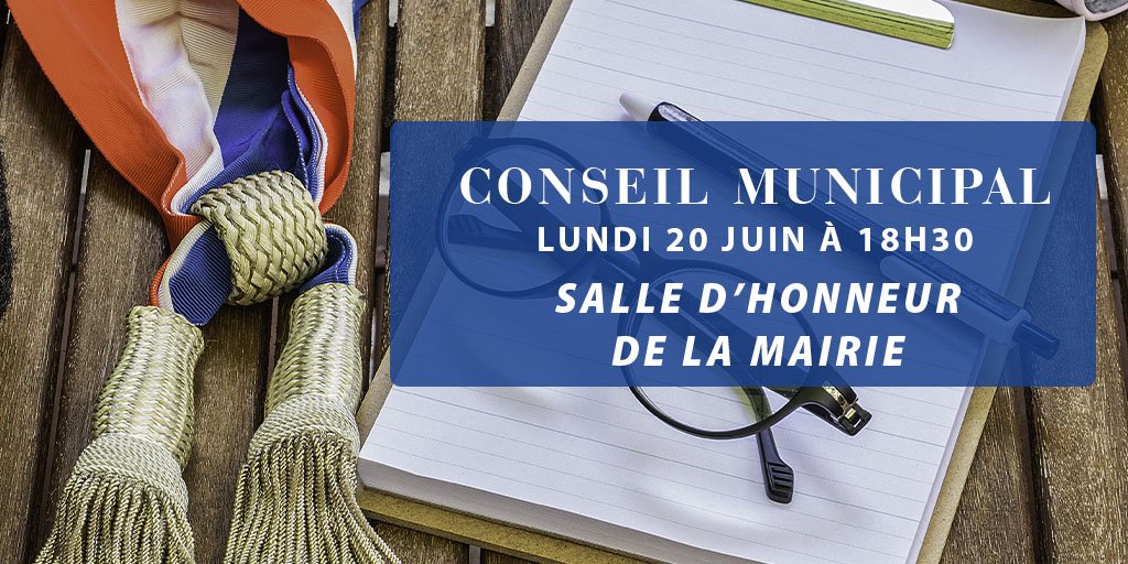 [A VOS AGENDAS] 🧐 Le prochain conseil municipal est prévu lundi 20 juin Pour connaître l'ordre du jour, c'est ici 👉 bit.ly/3NSOdAs