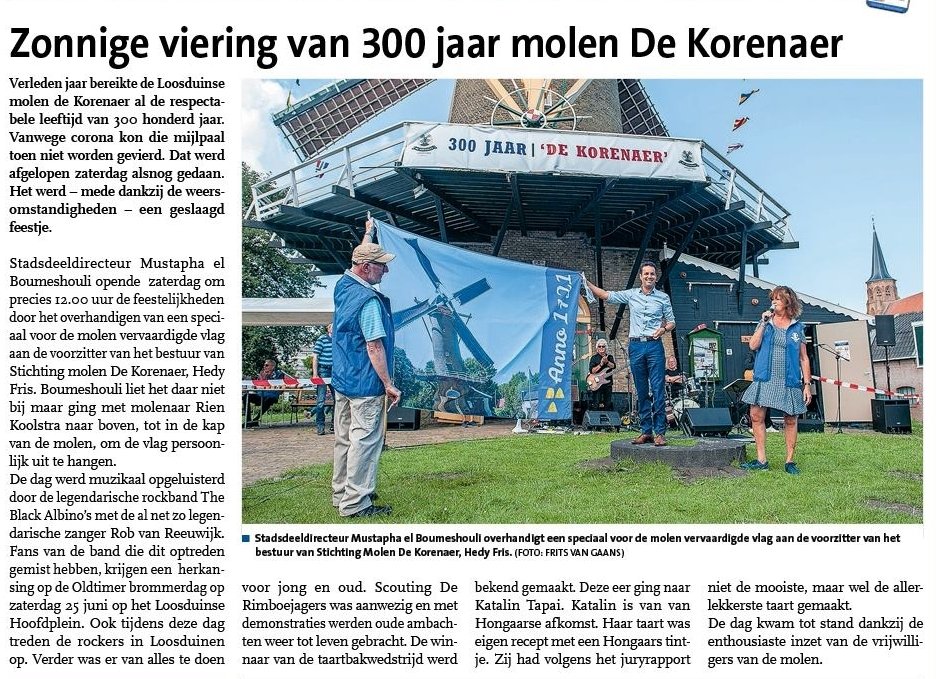 Op de voorpagina van #Posthoorn #Loosduinen van deze week mooie aandacht Loosduinse molen De Korenaer. rodi.nl/reader/36479