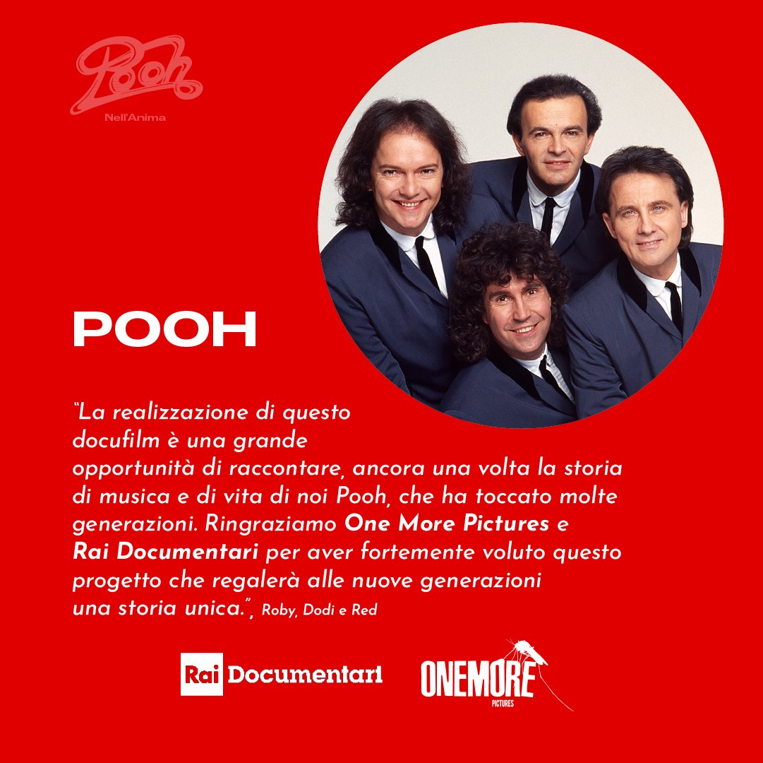 rtr99_official's tweet photo. Call To Action
Può una canzone cambiarti la vita?
Sei un/a grande fan dei Pooh?
Questo è il tuo momento!
Entra a far parte del loro primo Docufilm. E' semplice, basta uno smartphone e il tuo ricordo più bello legato alla band! #poohnellanima #raidocumentari #onemorepicture https://t.co/CSy4EaVvo9