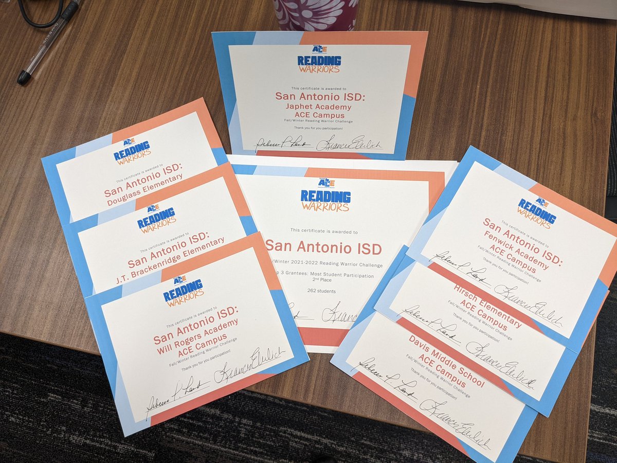 Library Media Services, SAISD (@saisdlibraries) on Twitter photo Congratulations to our students who made this award happen! Second place in the STATE WIDE Reading Warrior competition <a href="/SAISDLiteracy/">SAISD Literacy Task Force</a> <a href="/SAISD_Nation/">SAISD Nation</a> <a href="/SAISDHirschES/">Hirsch Elementary, SAISD</a> <a href="/SAISDDavisMS/">Davis MS SAISD</a> <a href="/SAISDJaphet/">Japhet Academy, SAISD</a> <a href="/SAISDDouglass/">Douglass Elementary, SAISD</a> <a href="/SAISDEXTLearn/">Extended Day, SAISD</a> Congratulations to our students who made this award happen! Second place in the STATE WIDE Reading Warrior competition <a href="/SAISDLiteracy/">SAISD Literacy Task Force</a> <a href="/SAISD_Nation/">SAISD Nation</a> <a href="/SAISDHirschES/">Hirsch Elementary, SAISD</a> <a href="/SAISDDavisMS/">Davis MS SAISD</a> <a href="/SAISDJaphet/">Japhet Academy, SAISD</a> <a href="/SAISDDouglass/">Douglass Elementary, SAISD</a> <a href="/SAISDEXTLearn/">Extended Day, SAISD</a>