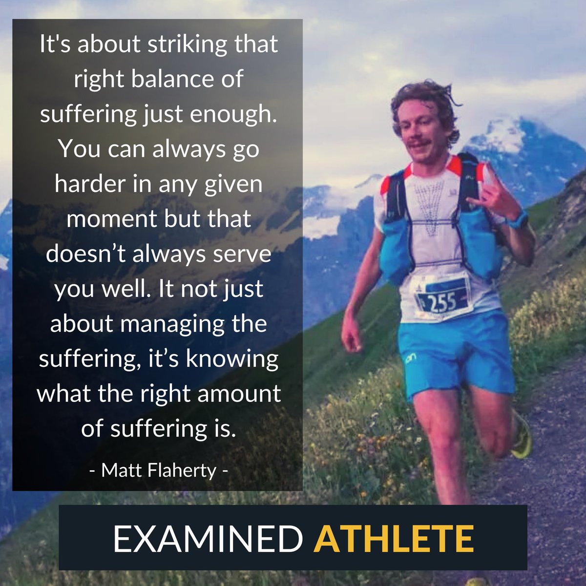 Love this thought from <a href="/MattAFlaherty/">Matt Flaherty</a>.  He’s speaking about running ultras but what a great metaphor for life. Things that matter in life are difficult. We cannot become our best selves without facing challenges. Without suffering.  

Are you suffering just enough?