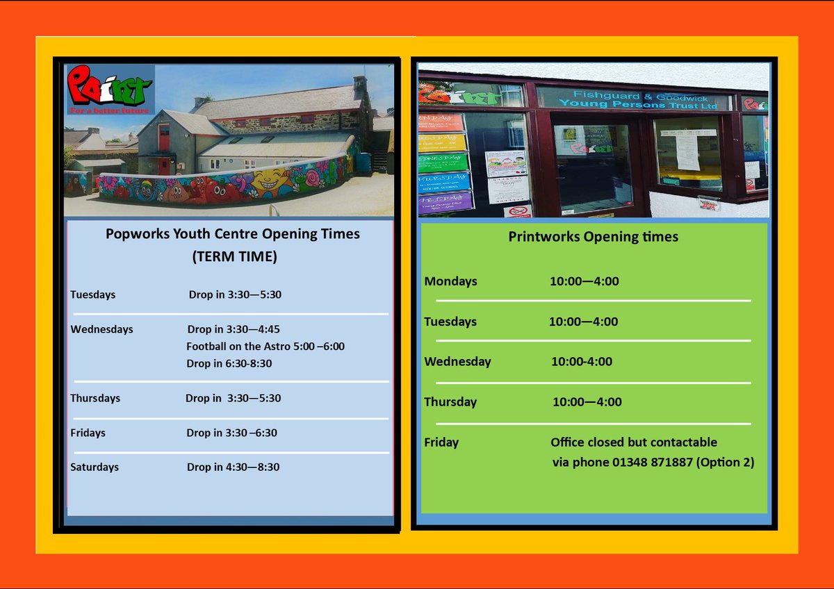 Did you know POINT have two buildings? Here are our opening times!