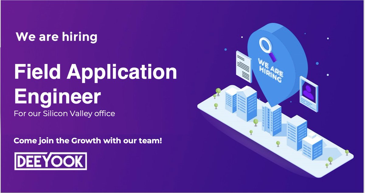 Deeyook_Tech's tweet image. We are #hiring 

Deeyook is growing and looking for a Field Application Engineer
linkedin.com/jobs/view/3126…
Send CV to: jobs@deeyook.com
#jobs #cv #engineer