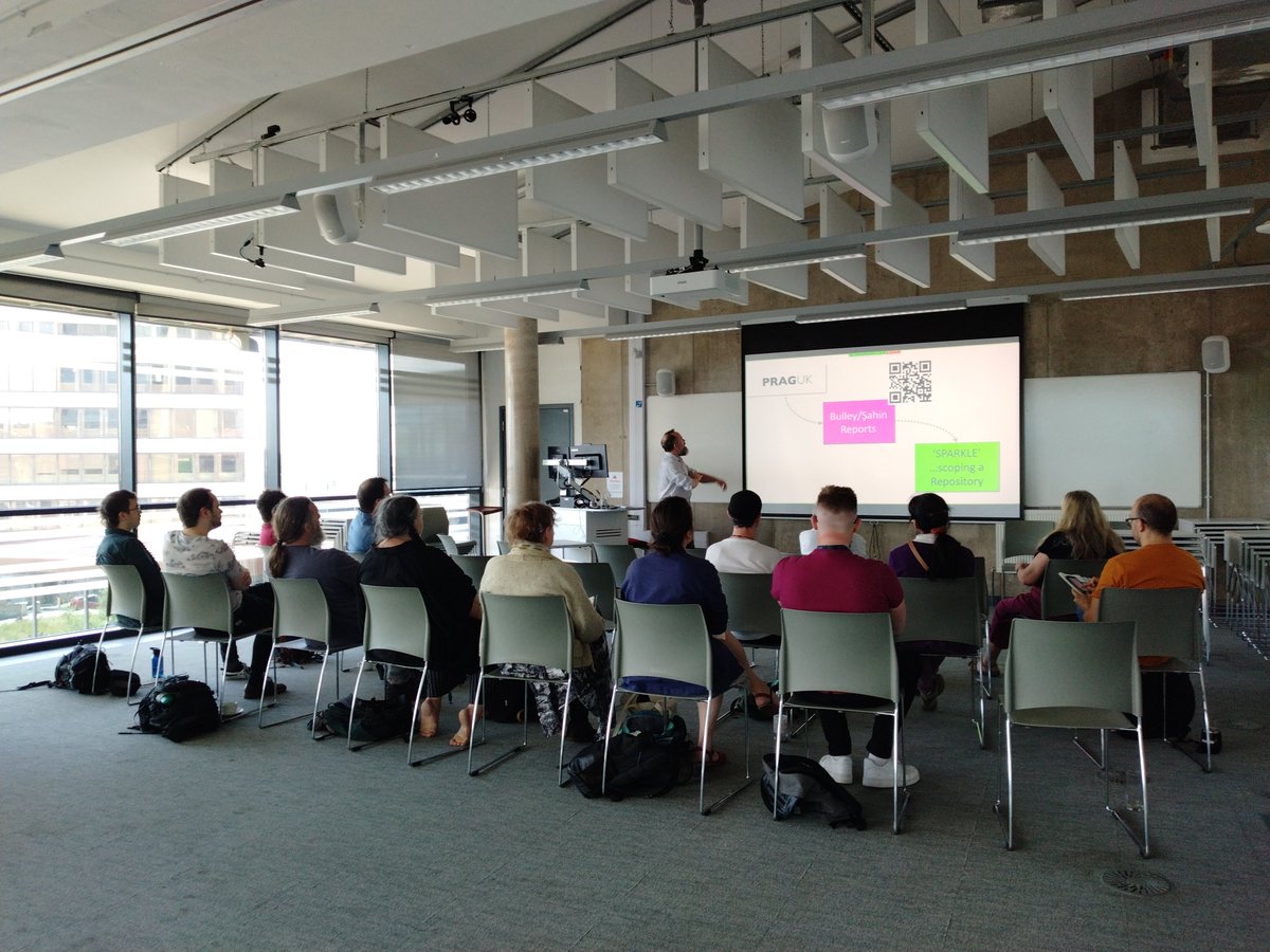 We're already half way through our Practice-as-Research event supported by <a href="/royalmusical/">RMA</a> 

We've already had a walk with Crab and Bee and a fascinating talk on Peter Falconer's archive of Seaton Snook!

Now <a href="/mugloch/">scott mclaughlin</a> is helping us think about articulating practice research 💥