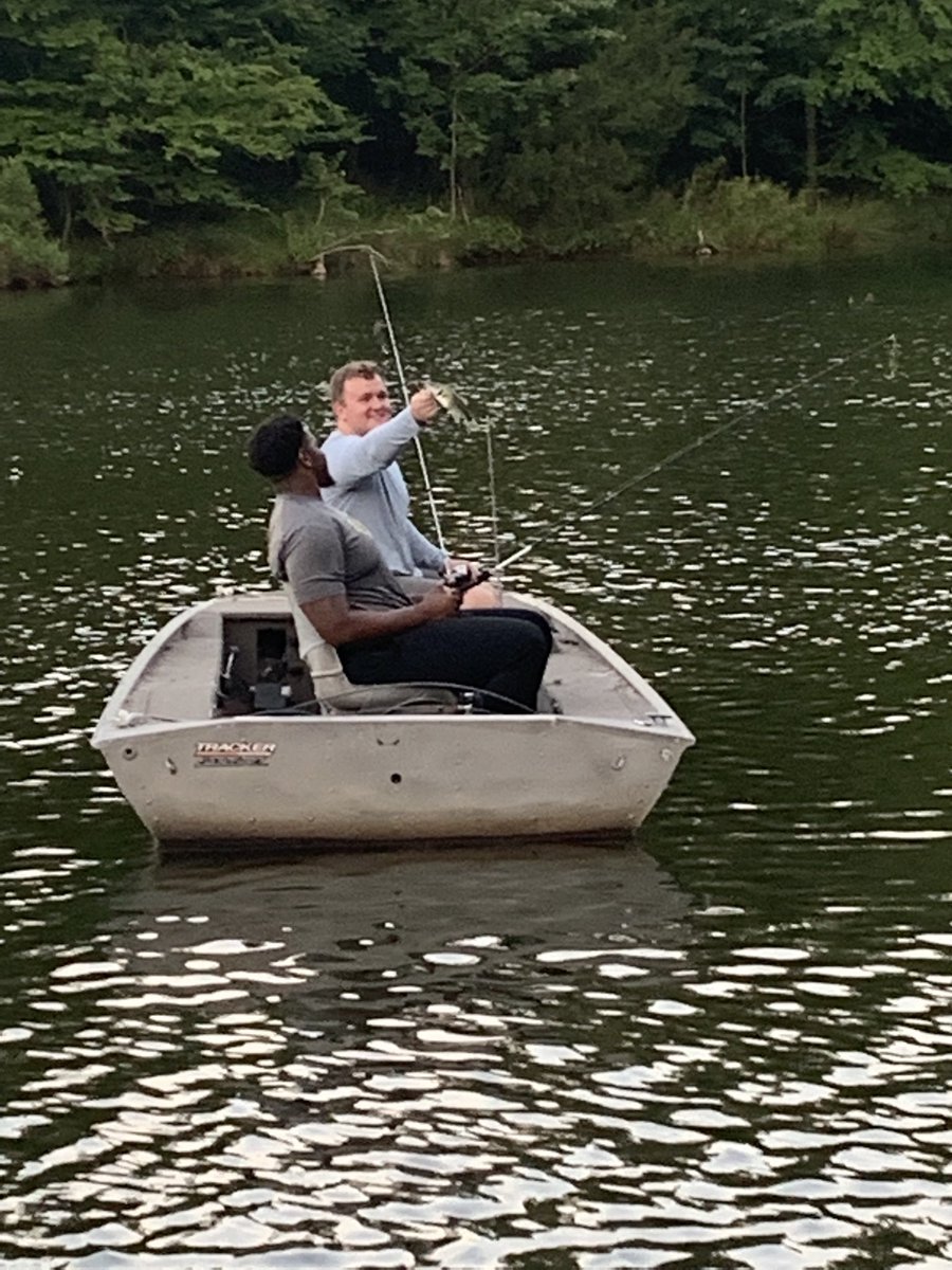 BlaineMcCorkle's tweet photo. @BelhavenFB captains 🎣 challenge ended last week. @benowens_ clearly the 🏆 (professionals to be DQ’d in the future) strong showing by @KendriounB78 &amp; @ConnorFordham12 as well. @CharleBallou52 has work to do &amp; @CoreyToliver ‘s skills are yet to be seen. #BUnited #TearTheRoofOff https://t.co/Y1rOsx1H0P