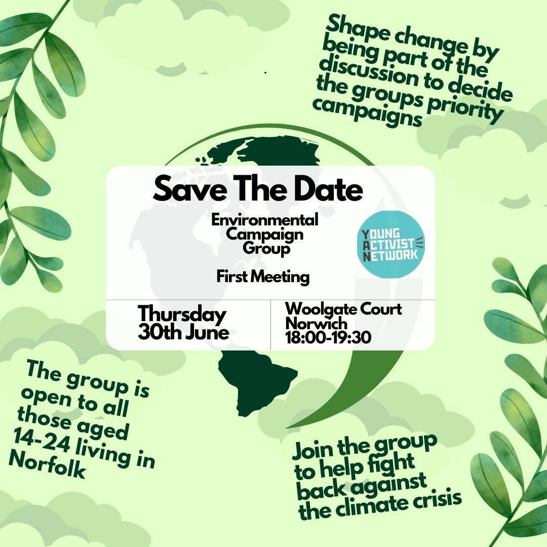 The first meeting of our new Env Campaign Group will be taking place this month. Live in Norfolk? Aged 14-25? Then come get involved as we look to organise young across the county to fight for action on the climate and environment. Sign up here 
…nmentalCampaignGroup.eventbrite.co.uk
