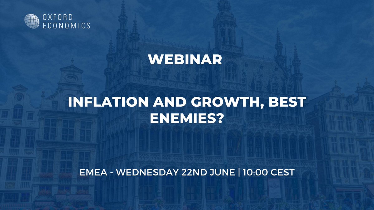 OxfordEconomics's tweet photo. 🔊 Webinar #Inflation and growth, best enemies?
Our Chief French Economist @Dani_OrdArr will discuss how the #Ukrainianconflict and the #Chineselockdowns have propped up inflationary pressures, which are clearly here to stay.
Register
https://t.co/Ko3CfPuiV8 https://t.co/JEYkZVFbDQ