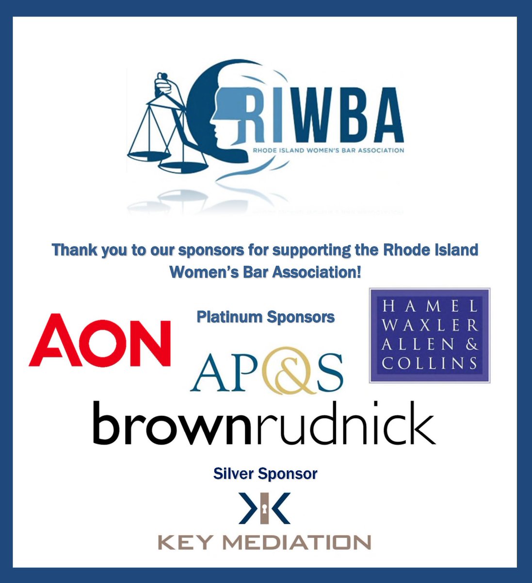 RIWomensBar's tweet photo. Thank you to all of our sponsors for tomorrow night's annual dinner! Hope to see you there. https://t.co/gndpnZP0j5